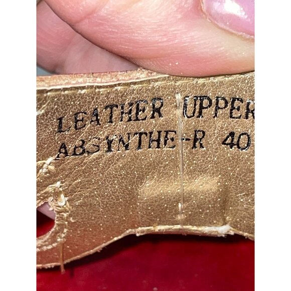 LArtiste Womens Red & Brown Leather Open-Toe Heeled Sandals With Gemstone Accent - Picture 8 of 10